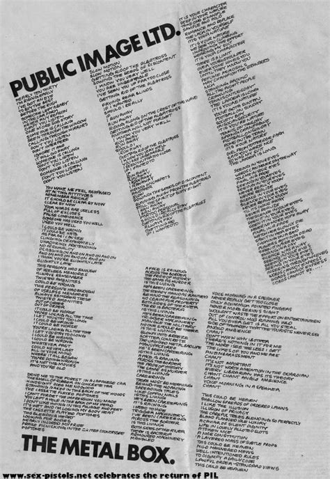 public image ltd metal box lyrics|original metal box album.